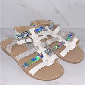 NEW harper canyon valentina Holographic White strappy Sandals